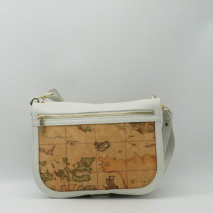 ALVIERO MARTINI 1'CLASSE SOTTOBRACCIO/TRACOLLA REVERSE IN PELLE  AVORIO + GEO