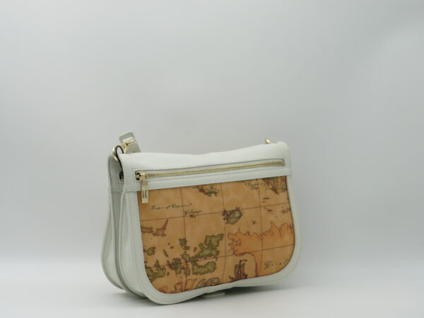 ALVIERO MARTINI 1'CLASSE SOTTOBRACCIO/TRACOLLA REVERSE IN PELLE  AVORIO + GEO - immagine 5