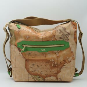 ALVIERO MARTINI BORSA ZAINO GRANDE TESSUTO GOMMATO GEO + VERDE
