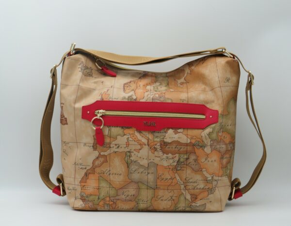 ALVIERO MARTINI 1'CLASSE BORSA/ZAINO GEO GOMMATO+ROSSO