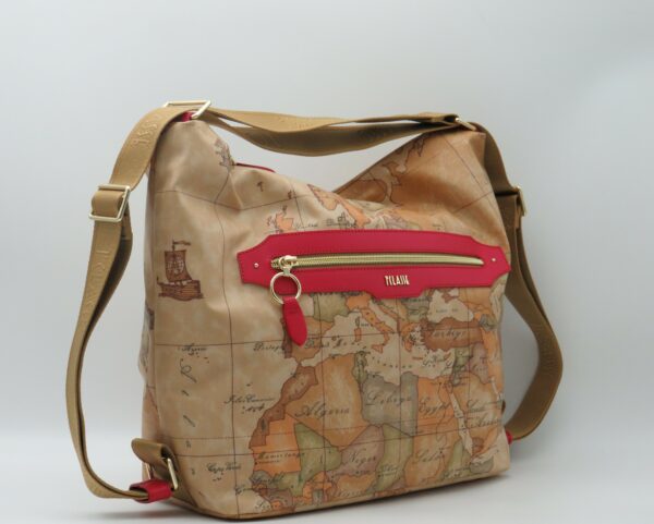 ALVIERO MARTINI 1'CLASSE BORSA/ZAINO GEO GOMMATO+ROSSO - immagine 2