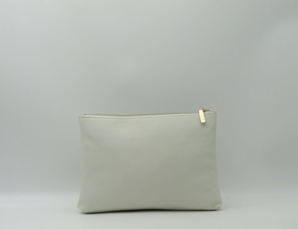 ALVIERO MARTINI 1'CLASSE POCHETTE/POLSIERA IN PELLE AVORIO+GEO - immagine 3