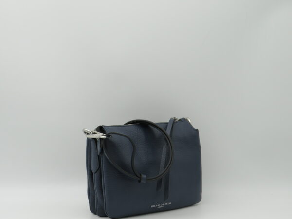 GIANNI CHIARINI TRACOLLA 3 SOFFIETTI PELLE BLU NAVY - immagine 2