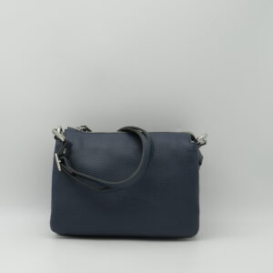 GIANNI CHIARINI TRACOLLA 3 SOFFIETTI PELLE BLU NAVY