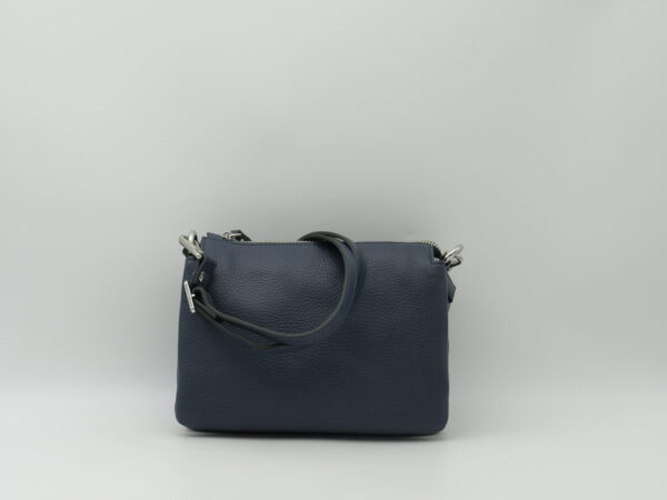 GIANNI CHIARINI TRACOLLA 3 SOFFIETTI PELLE BLU NAVY