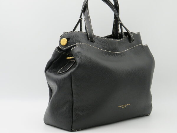 GIANNI CHIARINI BORSA A MANO/TRACOLLA IN PELLE NERA - immagine 2