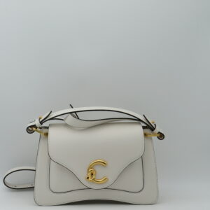 COCCINELLE BORSA A MANO/TRACOLLA IN PELLE BIANCA
