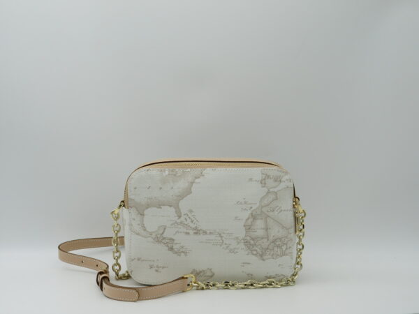 ALVIERO MARTINI 1'CLASSE TRACOLLA DOPPIA ZIP GEO WHITE - immagine 3