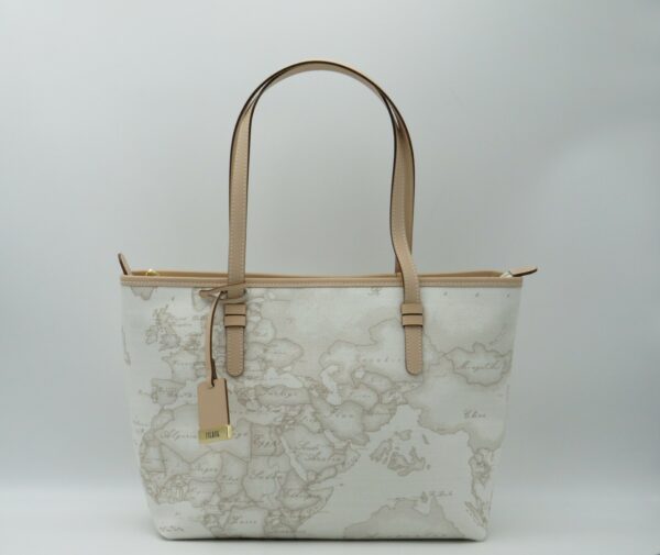 ALVIERO MARTINI 1'CLASSE SHOPPING MEDIA CERNIERA GEO WHITE