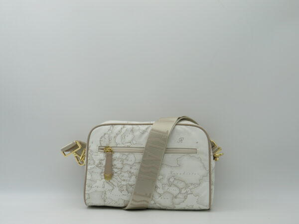 ALVIERO MARTINI 1'CLASSE TRACOLLA PICCOLA+ZIP GEO GOMMATO BIANCO
