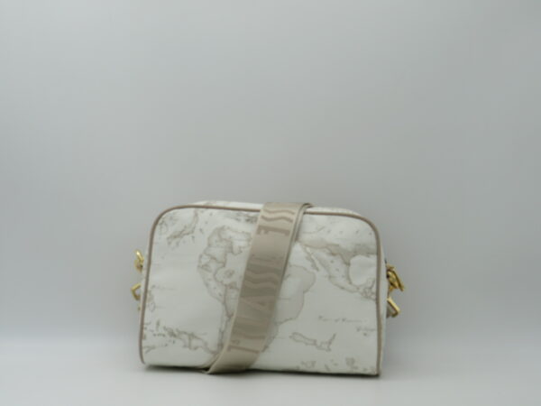 ALVIERO MARTINI 1'CLASSE TRACOLLA PICCOLA+ZIP GEO GOMMATO BIANCO - immagine 3