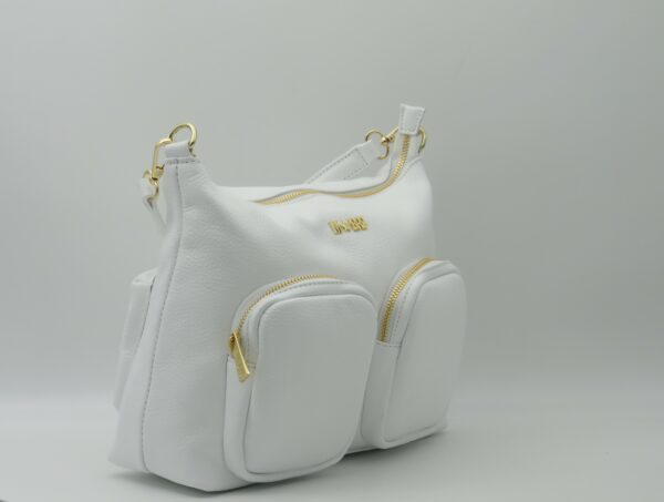 MBRC BORSA MEDIA TASCHE PELLE BIANCO - immagine 2