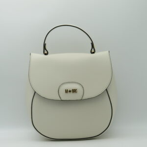 MBRC BORSA/ZAINO MEDIA PELLE LISCIA AVORIO