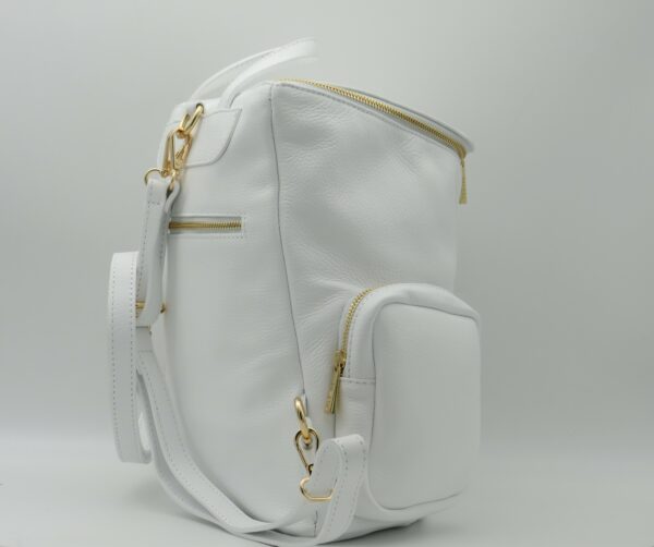 MBRC ZAINO GRANDE TASCHE PELLE BIANCO - immagine 3