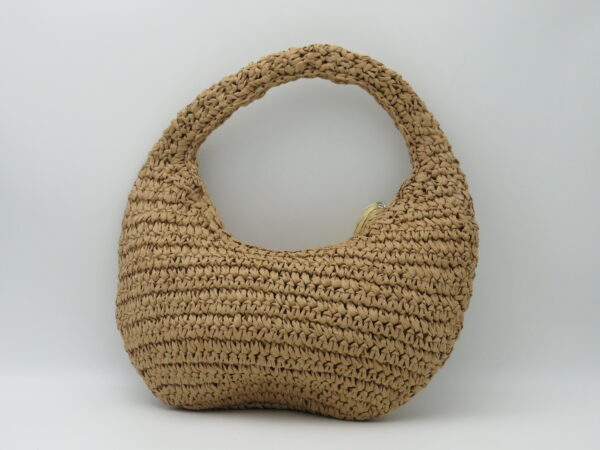 M-BRC MASSIMO BRACCIALINI HOBO BAG PICCOLA RAFIA COGNAC - immagine 3
