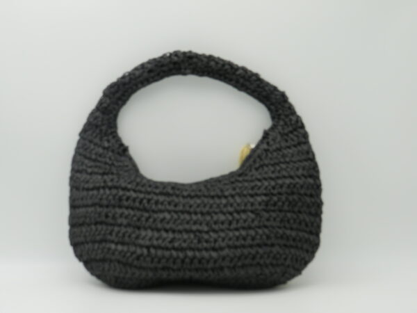 M-BRC MASSIMO BRACCIALINI HOBO BAG PICCOLA RAFIA NERO - immagine 3