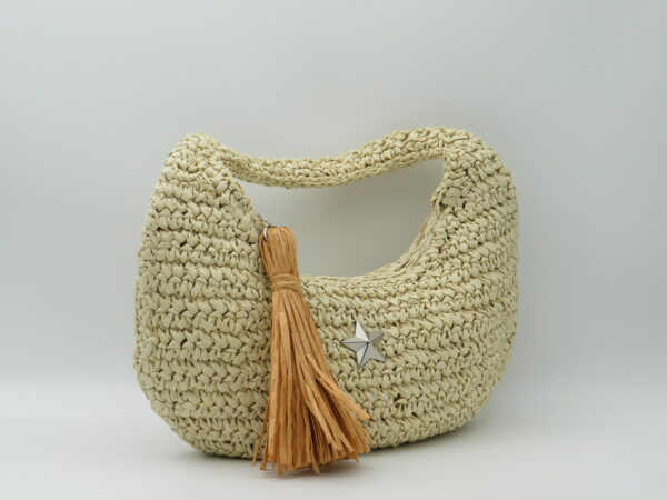 M-BRC MASSIMO BRACCIALINI HOBO BAG RAFIA ECRU' - immagine 2