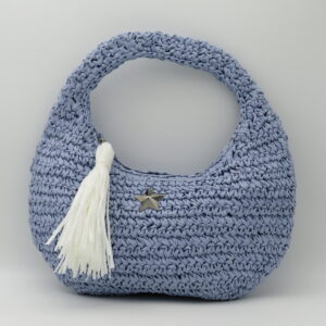 M-BRC MASSIMO BRACCIALINI HOBO BAG PICCOLA RAFIA CELESTE