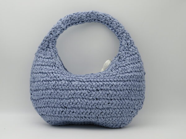 M-BRC MASSIMO BRACCIALINI HOBO BAG PICCOLA RAFIA CELESTE - immagine 3