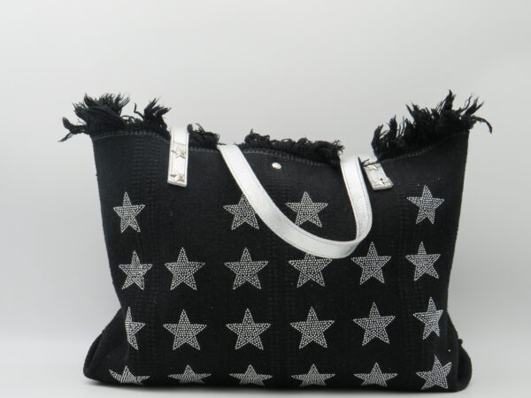 MBRC SHOPPING GRANDE COTONE NERO STELLE STRASS