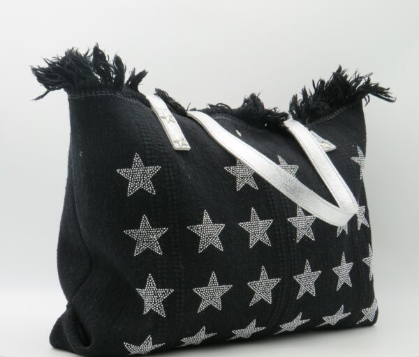 MBRC SHOPPING GRANDE COTONE NERO STELLE STRASS - immagine 2