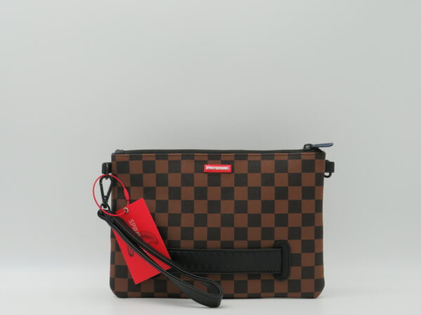 SPRAYGROUND POLSIERA/TRACOLLA DAMIER MARRONE E BANDIERA FRANCESE - immagine 3
