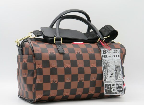 SPRAYGROUND BAULETTO DAMIER MARRONE CON ORSACCHIOTTI - immagine 5
