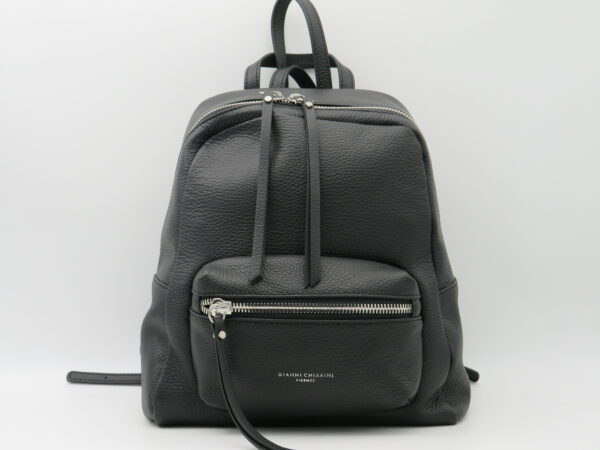 GIANNI CHIARINI ZAINO MEDIO STONDATO PELLE NERO