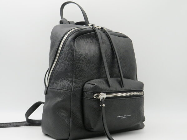 GIANNI CHIARINI ZAINO MEDIO STONDATO PELLE NERO - immagine 2