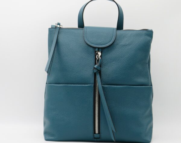GIANNI CHIARINI ZAINO RETTANGOLARE PELLE PETROLIO