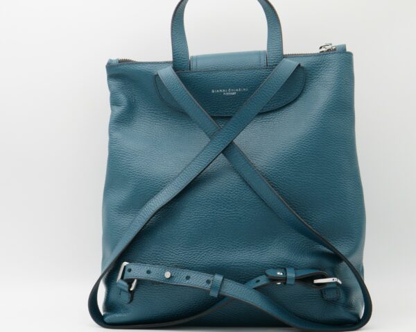 GIANNI CHIARINI ZAINO RETTANGOLARE PELLE PETROLIO - immagine 3
