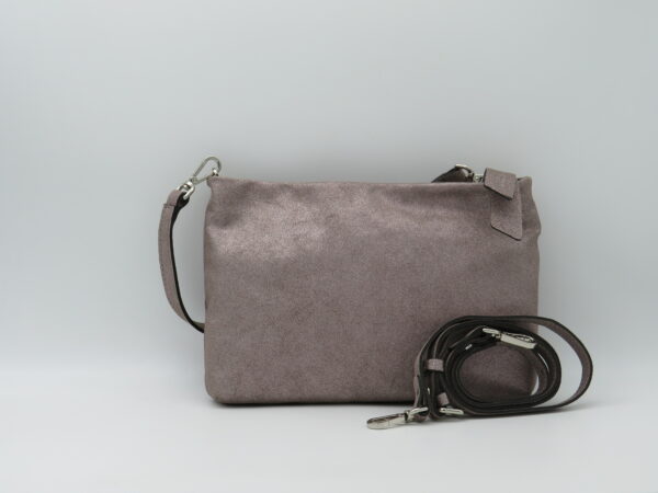 GIANNI CHIARINI SOTTOBRACCIO/TRACOLLA IN PELLE GLITTERATA COGNAC