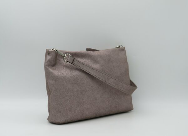 GIANNI CHIARINI SOTTOBRACCIO/TRACOLLA IN PELLE GLITTERATA COGNAC - immagine 2