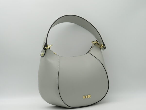 MBRC BORSA MEDIA STONDATA PELLE BIANCO GHIACCIO - immagine 2