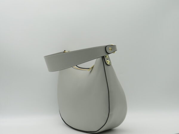 MBRC BORSA MEDIA STONDATA PELLE BIANCO GHIACCIO - immagine 3