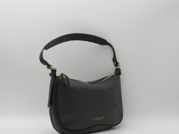 GIANNI CHIARINI BORSA PICCOLA STONDATA SOTTOBRACCIO + TRACOLLA  PELLE NERO - immagine 2