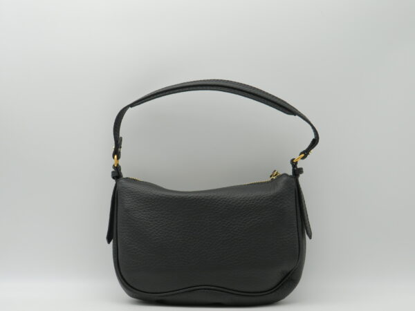 GIANNI CHIARINI BORSA PICCOLA STONDATA SOTTOBRACCIO + TRACOLLA  PELLE NERO - immagine 3