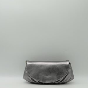 GIANNI CHIARINI POCHETTE PATTA PICCOLA TRACOLLA CATENA PELLE LAMINATA ACCIAIO