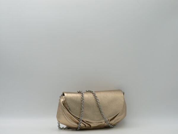 GIANNI CHIARINI POCHETTE/TRACOLLA IN PELLE LAMINATA CHAMPAGNE - immagine 2
