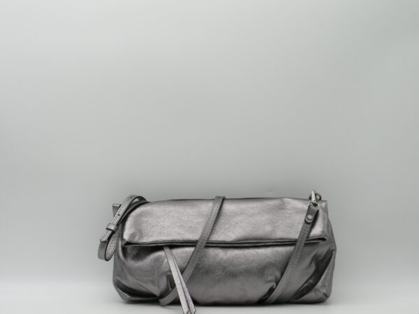 GIANNI CHIARINI POCHETTE PELLE ACCIAIO