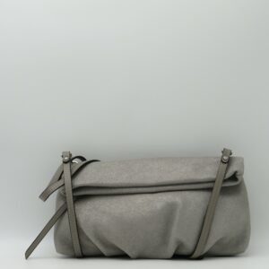 GIANNI CHIARINI POCHETTE MEDIA BOMBATA GLITTERATA ARGENTO