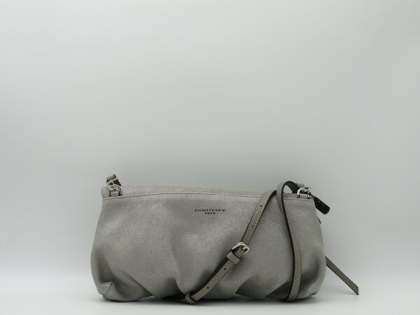 GIANNI CHIARINI POCHETTE MEDIA BOMBATA GLITTERATA ARGENTO - immagine 3