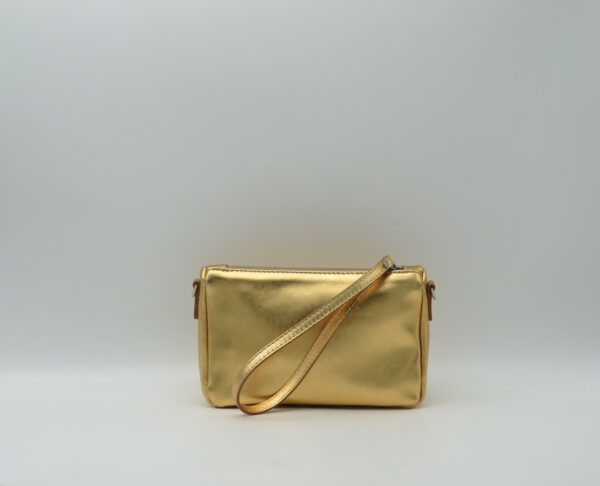 GIANNI CHIARINI POCHETTE/TRACOLLA IN PELLE ORO - immagine 3