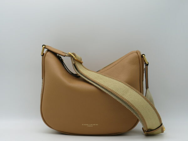 GIANNI CHIARINI TRACOLLA MEDIA IN PELLE COLOR CAMMELLO