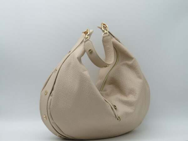 BORBONESE SOTTOBRACCIO HOBOBAG GRANDE PELLE CREMA - immagine 2