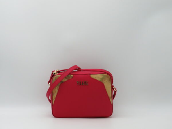 ALVIERO MARTINI TRACOLLA PICCOLA SAFFIANO ROSSO IBISCO + GEO