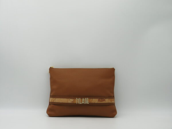 ALVIERO MARTINI POCHETTE MANICOTTO PELLE CUOIO + GEO