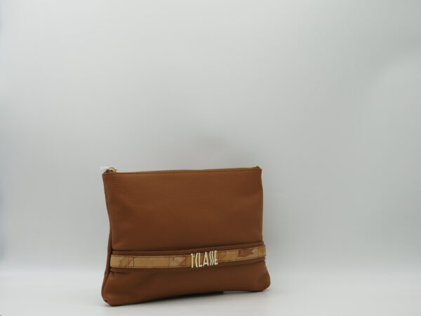ALVIERO MARTINI POCHETTE MANICOTTO PELLE CUOIO + GEO - immagine 2