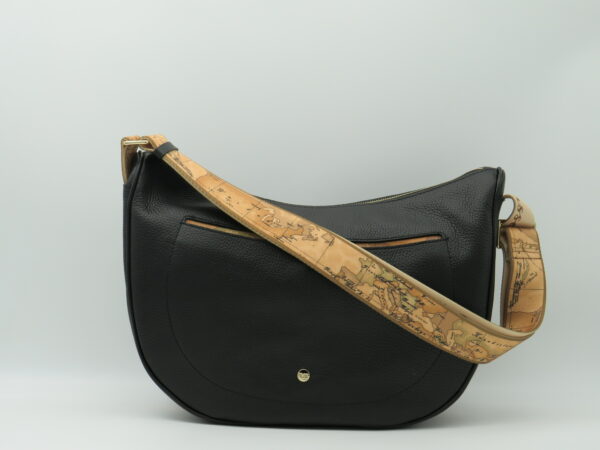 ALVIERO MARTINI BORSA MEZZALUNA GRANDE PELLE NERA