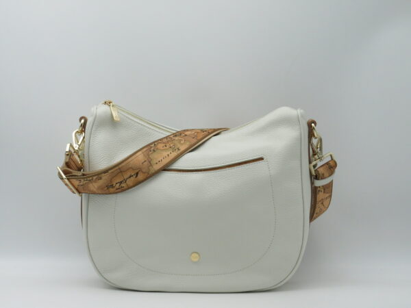 ALVIERO MARTINI BORSA GRANDE SOTTOBRACCIO +TRACOLLA PELLE AVORIO